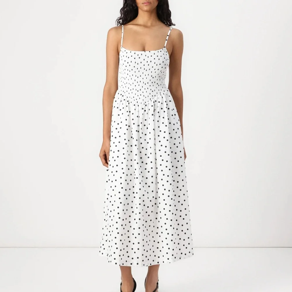 Abercrombie White Polka Dot Maxi Dress - Picture 2 of 3